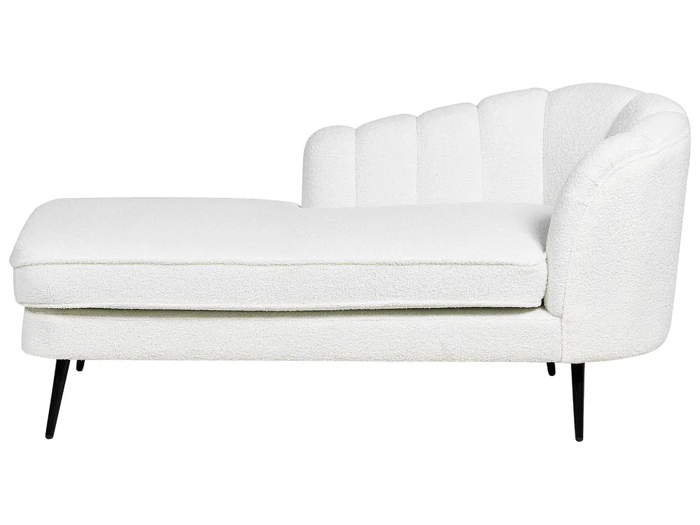 Right-Hand Chaise Lounge Boucle Off-White Walters