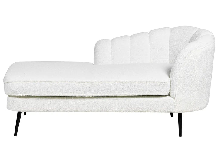 Right-Hand Chaise Lounge Boucle Off-White Walters