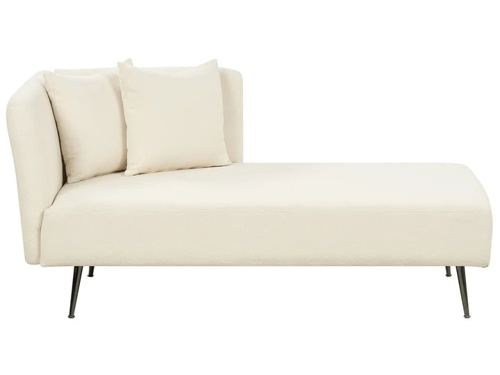 Left-Hand Chaise Lounge Boucle Off-White Roxy