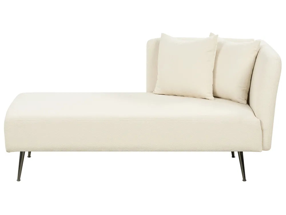 Right-Hand Chaise Lounge Boucle Off-White Roxy