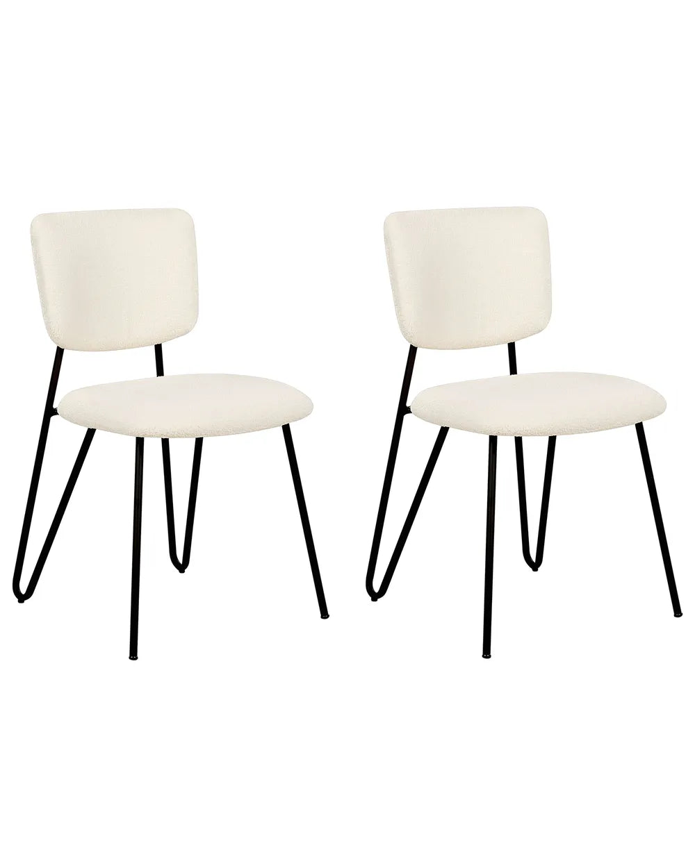 Set of 2 Dining Chairs Boucle Off-White Kae