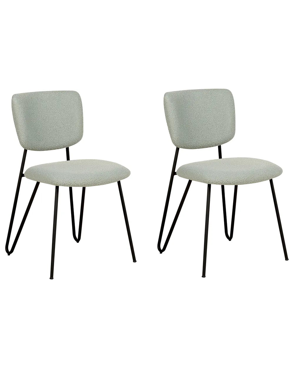 Set of 2 Dining Chairs Boucle Light Green Kae