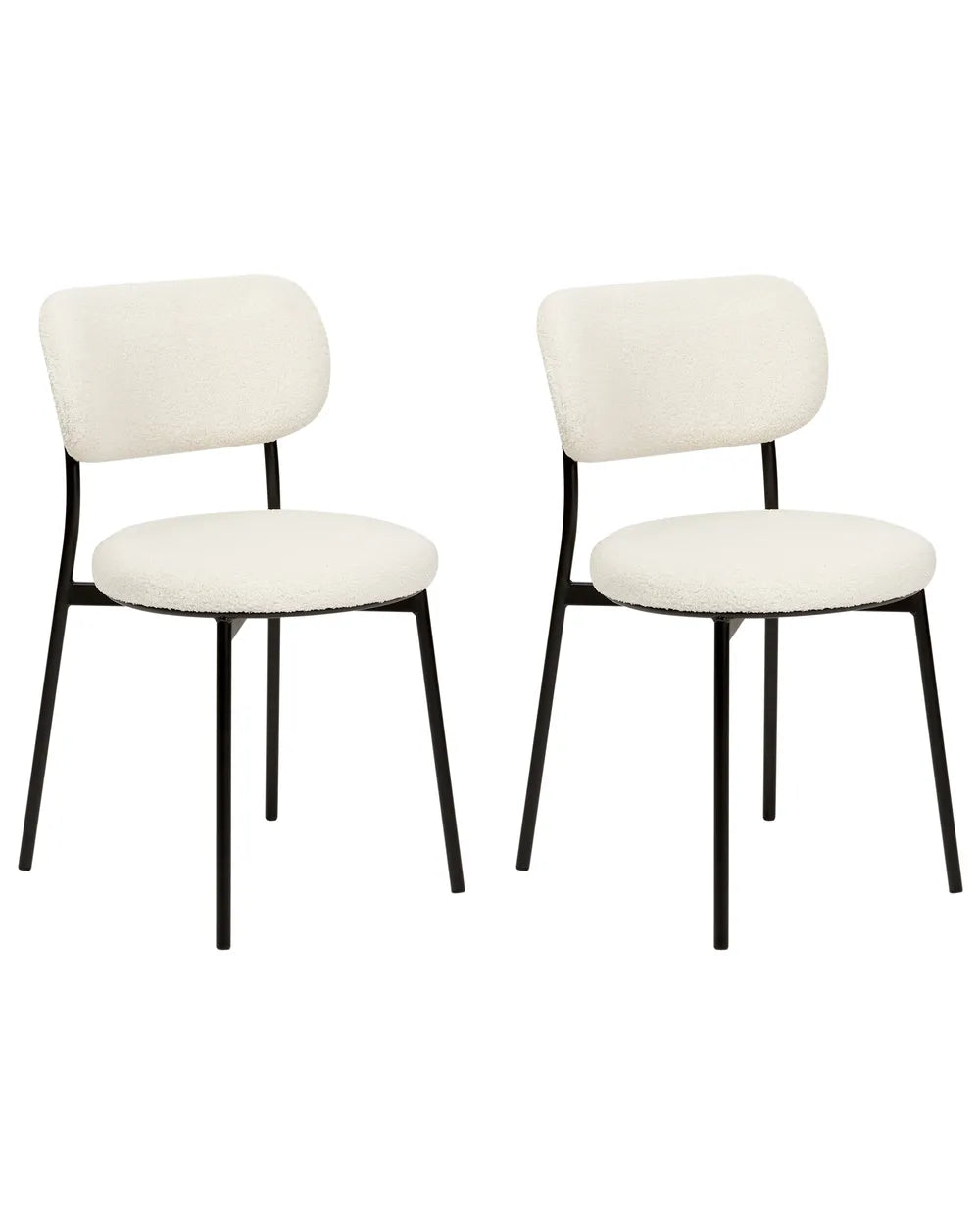 Set of 2 Dining Chairs Boucle Off-White Autumn
