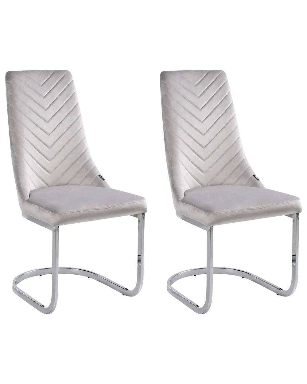 Set of 2 Dining Chairs Fabric Light Grey Klea