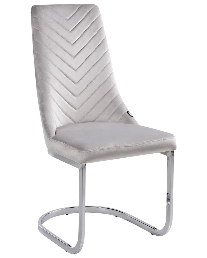 Set of 2 Dining Chairs Fabric Light Grey Klea