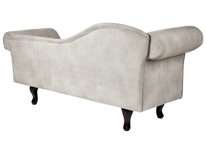 Left-Hand Chaise Lounge Velvet Taupe Lydia