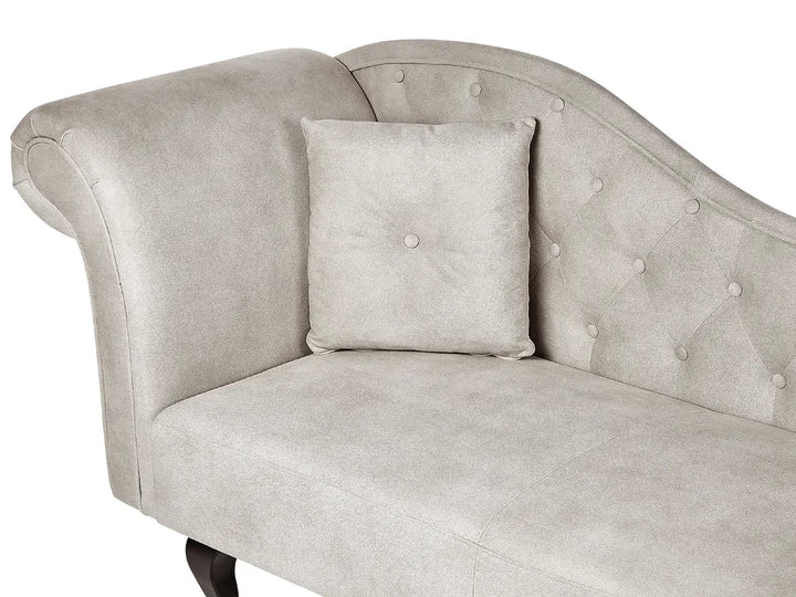 Left-Hand Chaise Lounge Velvet Taupe Lydia