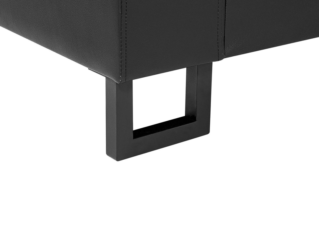 Stockholm II Right Hand Corner Leather Sofa Black