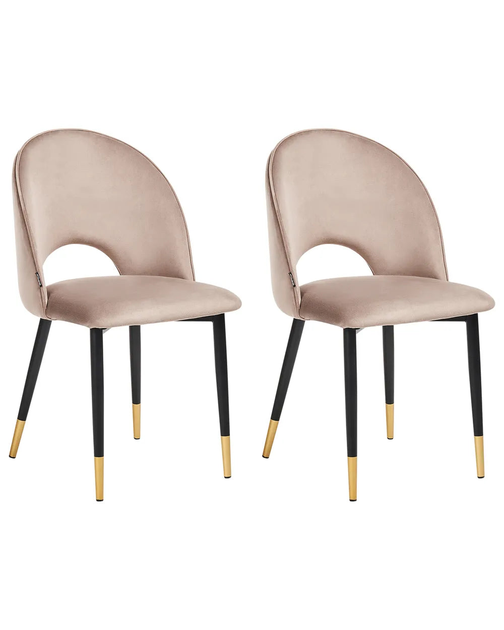 Set of 2 Dining Chairs Velvet Taupe Olivia