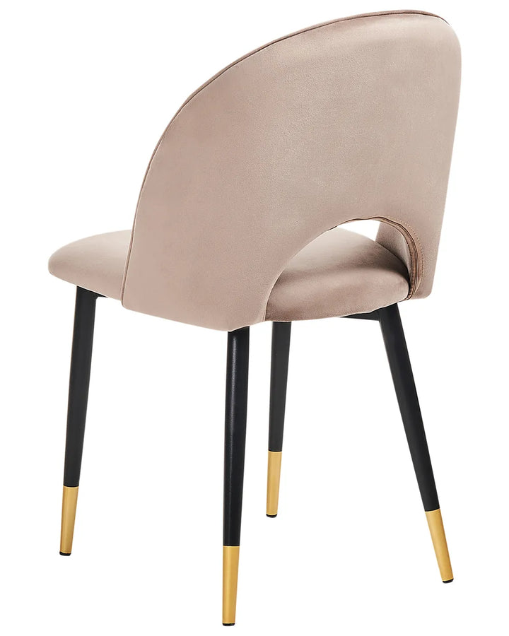 Set of 2 Dining Chairs Velvet Taupe Olivia