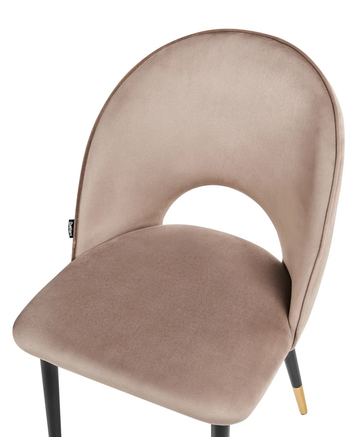 Set of 2 Dining Chairs Velvet Taupe Olivia