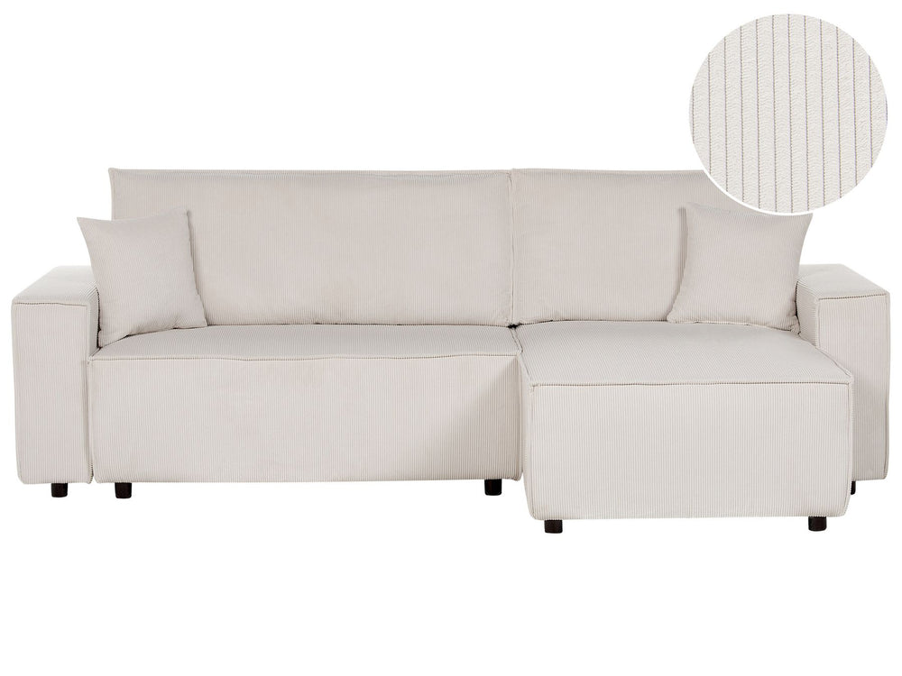 Abacka Sofa Bed Off-White Corduroy Left Hand