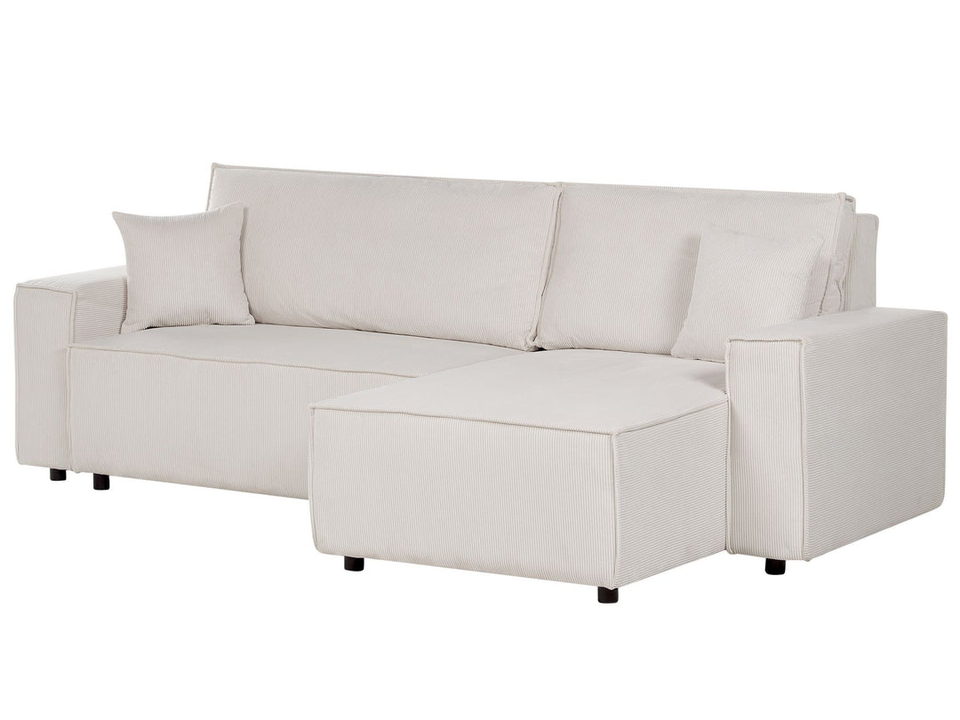 Abacka Sofa Bed Off-White Corduroy Left Hand