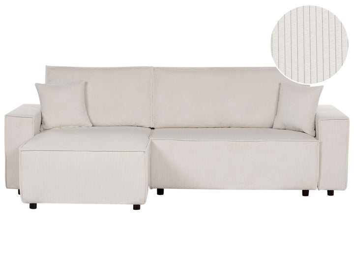 Abacka Sofa Bed Off-White Corduroy Right Hand