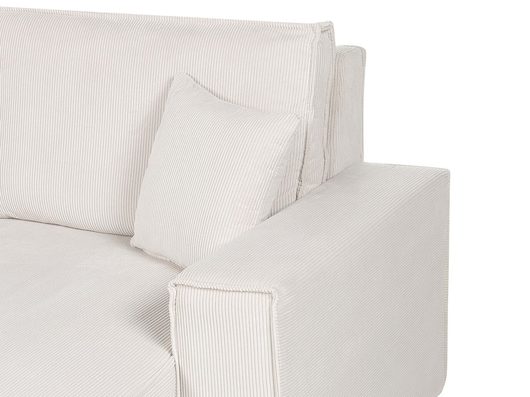 Abacka Sofa Bed Off-White Corduroy Right Hand