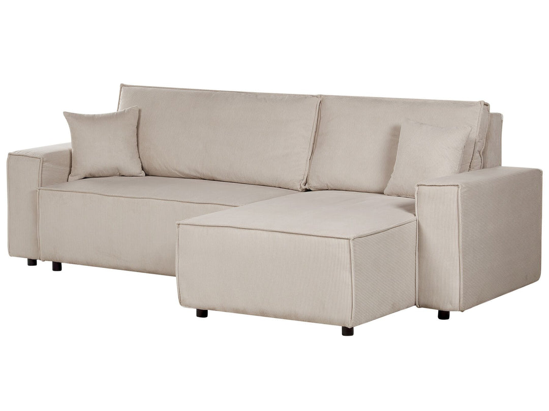 Abacka Sofa Bed  Beige Corduroy Left Hand