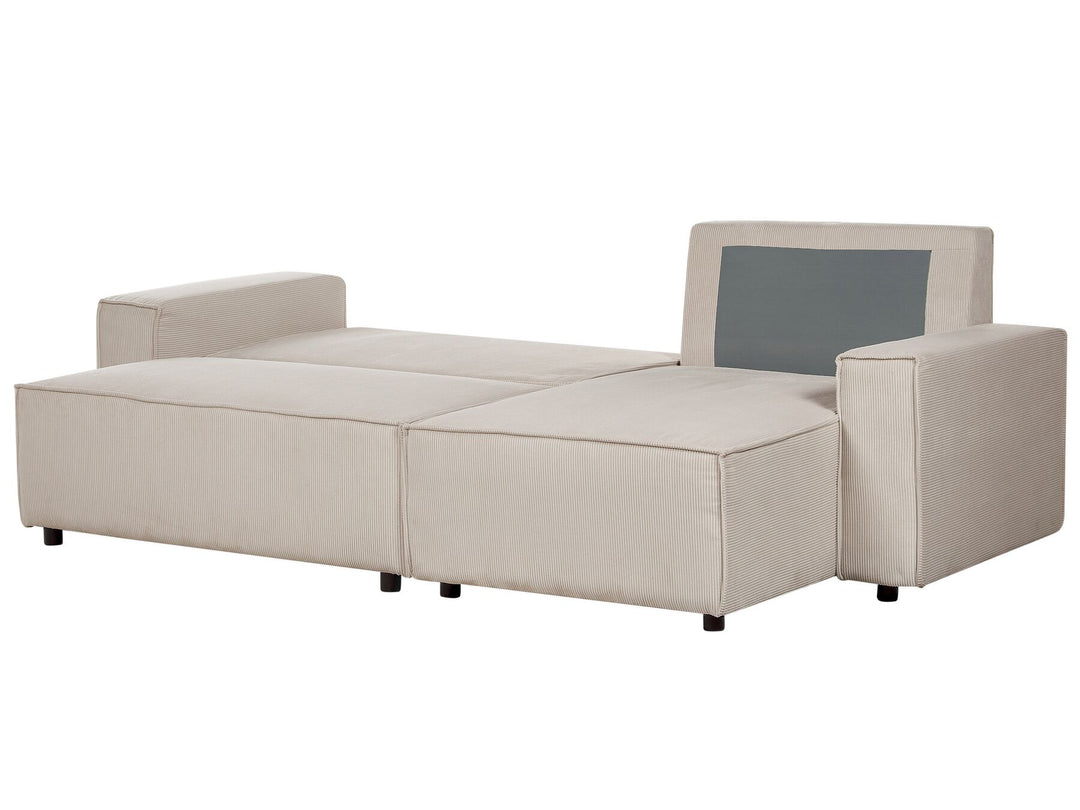 Abacka Sofa Bed  Beige Corduroy Left Hand