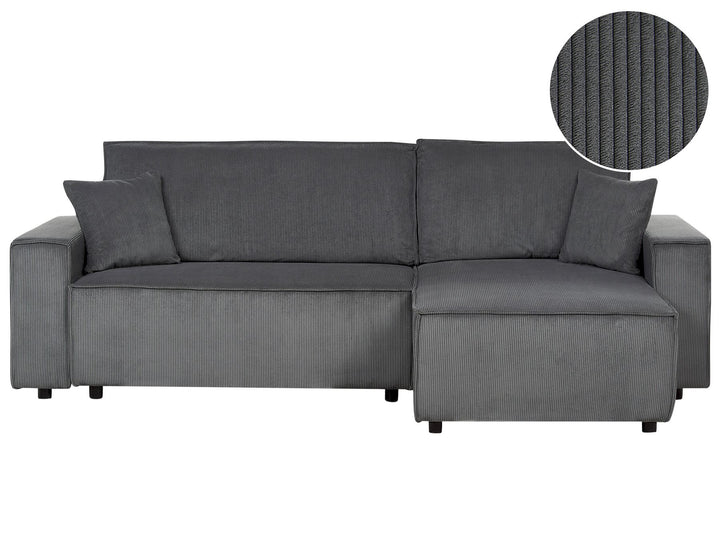 Abacka Sofa Bed Graphite Grey Corduroy Left Hand