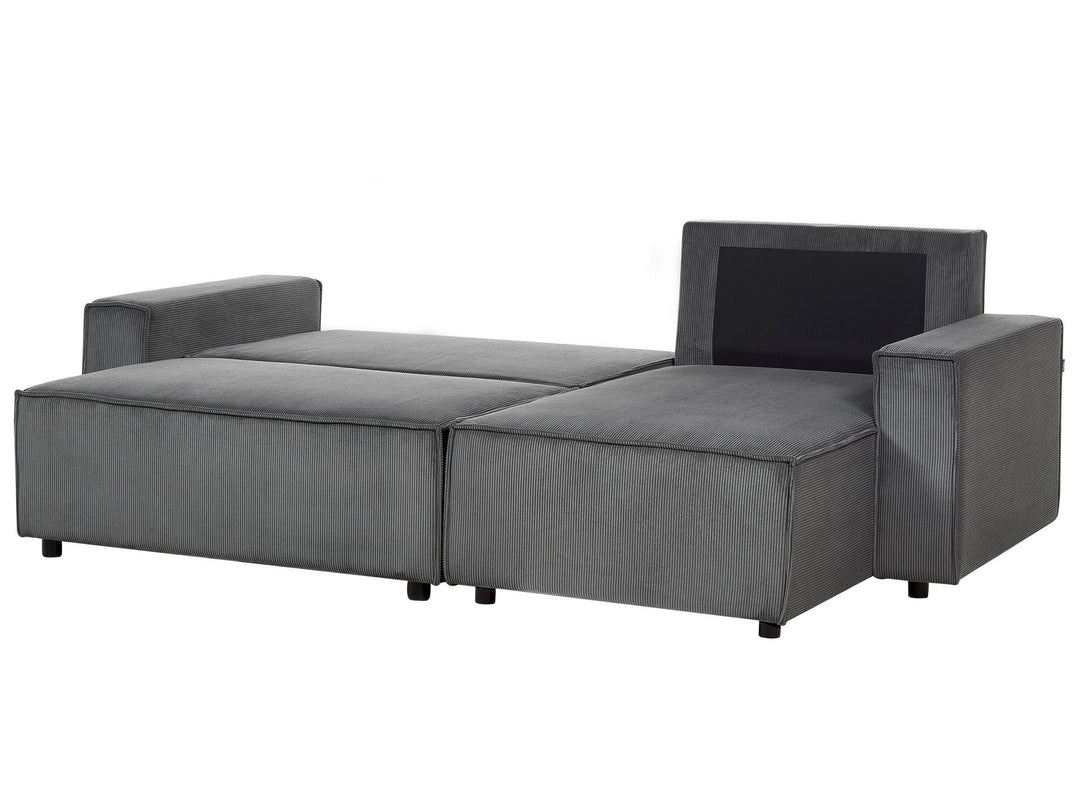 Abacka Sofa Bed Graphite Grey Corduroy Left Hand