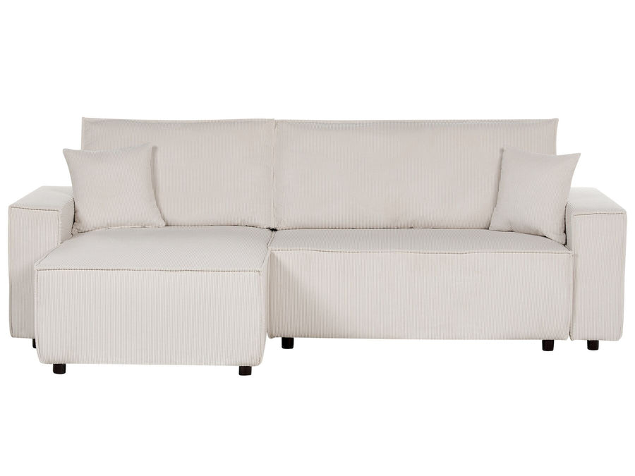Abacka Sofa Bed Off-White Corduroy Right Hand