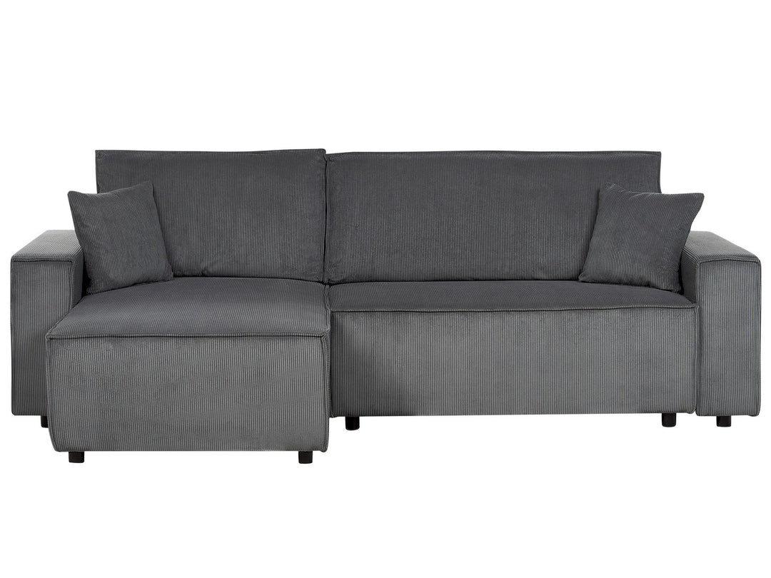 Abacka Sofa Bed Graphite Grey Corduroy Right Hand