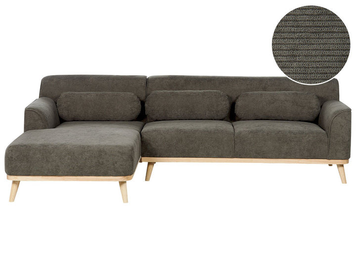 Simos Right Hand Jumbo Cord Corner Sofa Dark Green