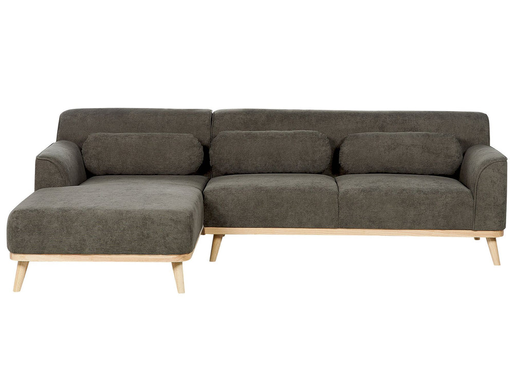 Simos Right Hand Jumbo Cord Corner Sofa Dark Green