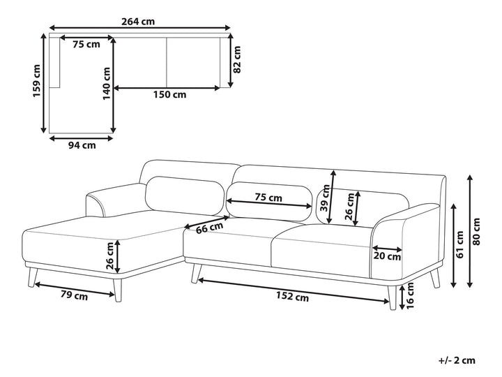 Simos Right Hand Jumbo Cord Corner Sofa Dark Green