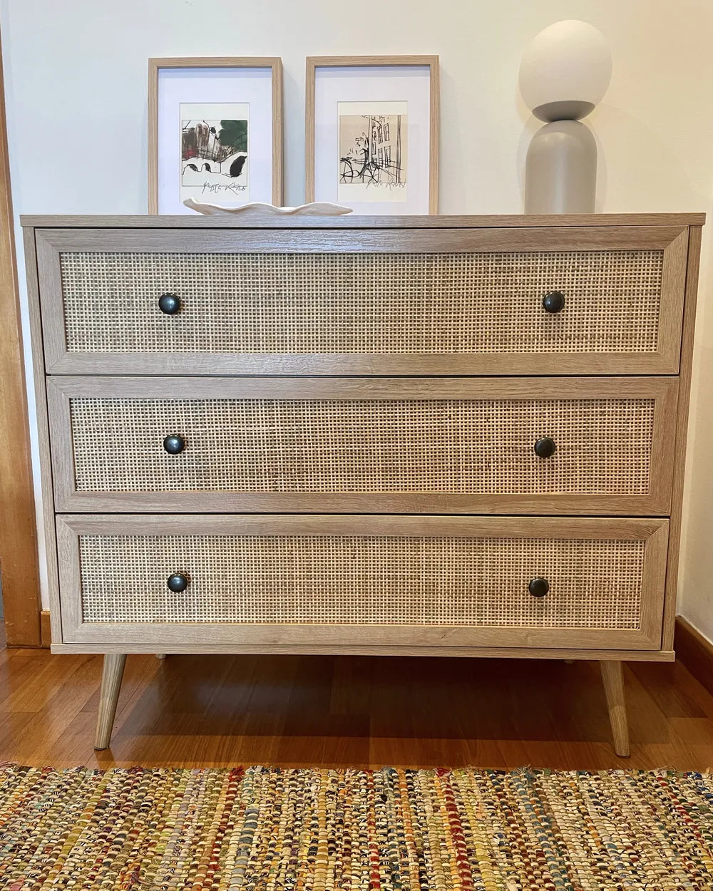 3 Drawer Chest Light Brown Functional and Capacious Ravello