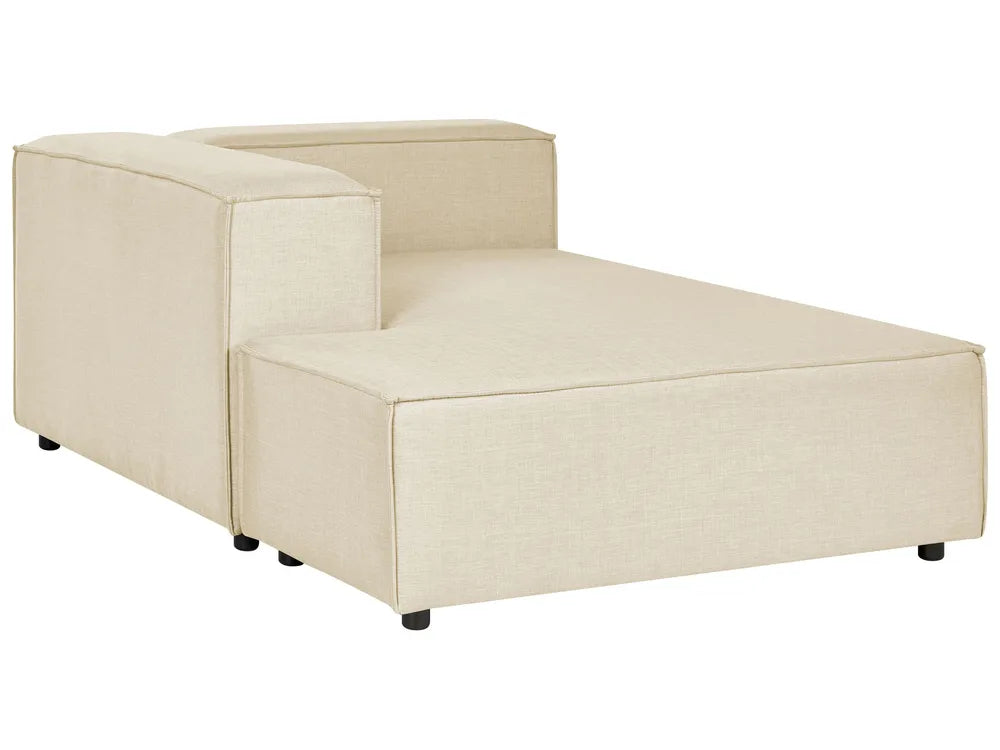 Chaise Longue Faux Linen Beige Travison