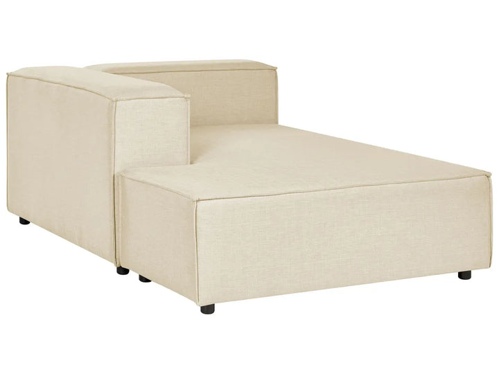 Chaise Longue Faux Linen Beige Travison