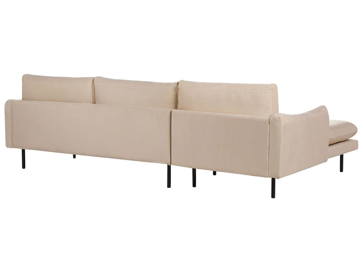 Vinterbro Right Hand Velvet Corner Sofa Beige
