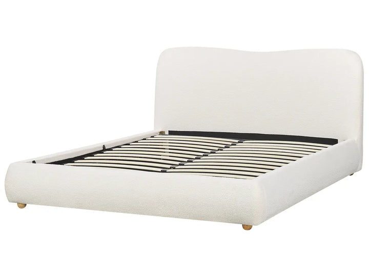 Ottoman Bed Boucle 160 x 200 cm (EU King Size) Off-White Lorelai