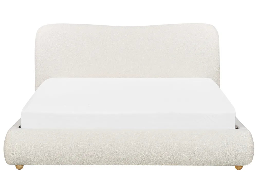 Ottoman Bed Boucle 160 x 200 cm (EU King Size) Off-White Lorelai