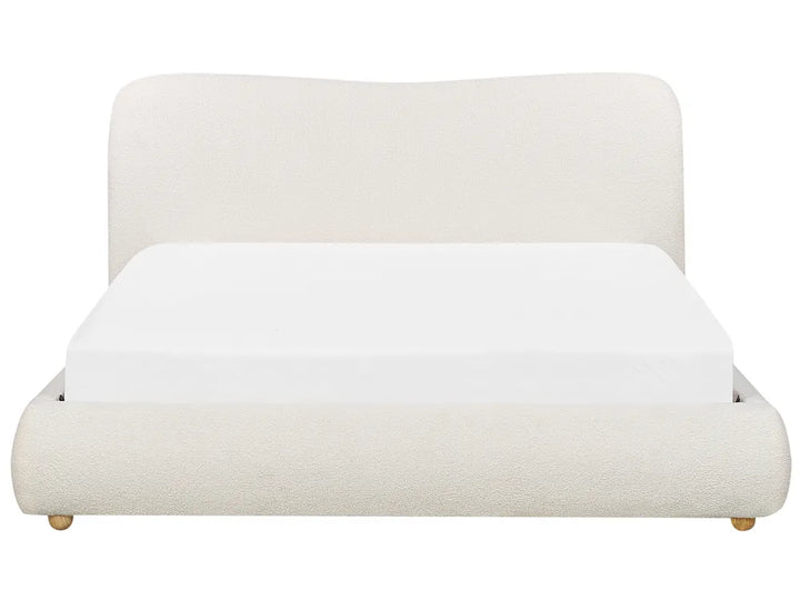 Ottoman Bed Boucle 160 x 200 cm (EU King Size) Off-White Lorelai