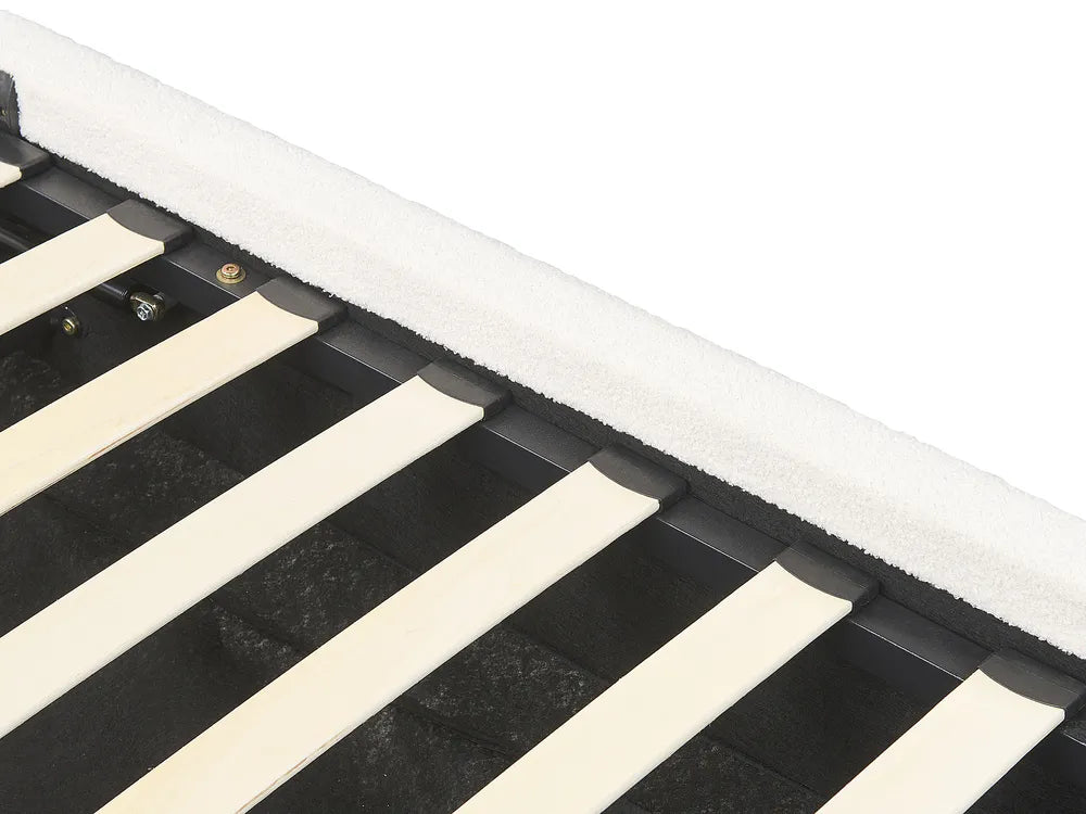 Ottoman Bed Boucle 160 x 200 cm (EU King Size) Off-White Lorelai