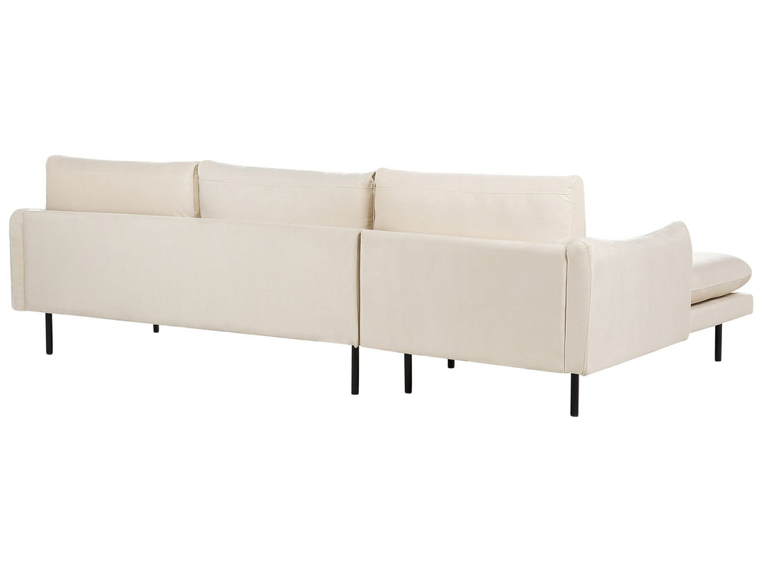 Vinterbro Right Hand Velvet Corner Sofa Light Beige