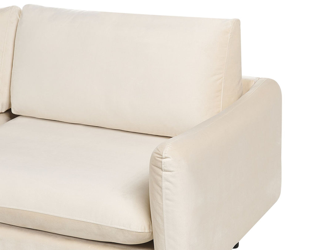 Vinterbro Right Hand Velvet Corner Sofa Light Beige