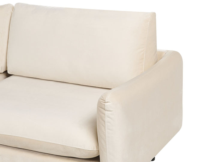 Vinterbro Right Hand Velvet Corner Sofa Light Beige