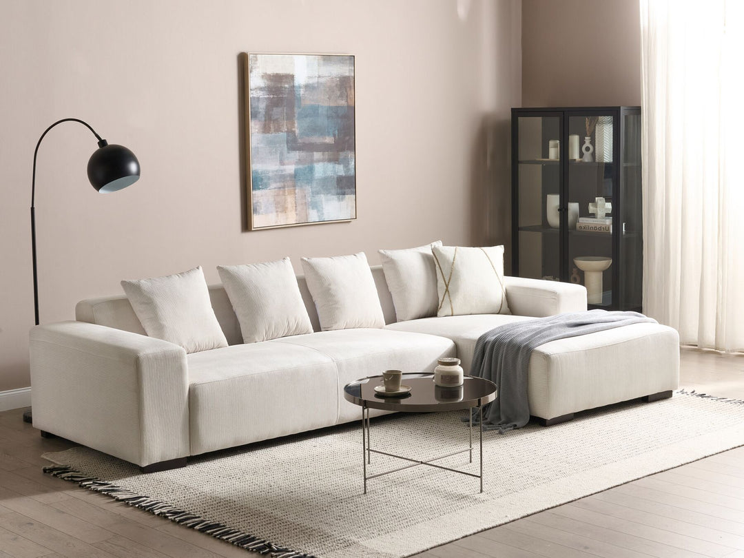 Lungo Corner Sofa Schwarz Schwarz Corduroy