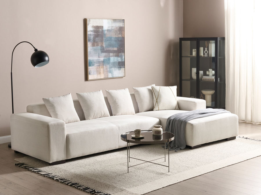 Lungo Corner Sofa Schwarz Schwarz Corduroy