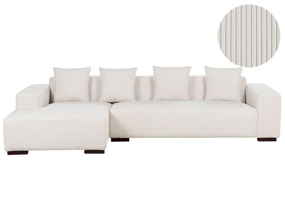 Lungo Right Hand Jumbo Cord Corner Sofa Off-White