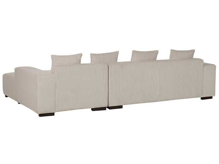 Lungo Left Hand Jumbo Cord Corner Sofa Beige