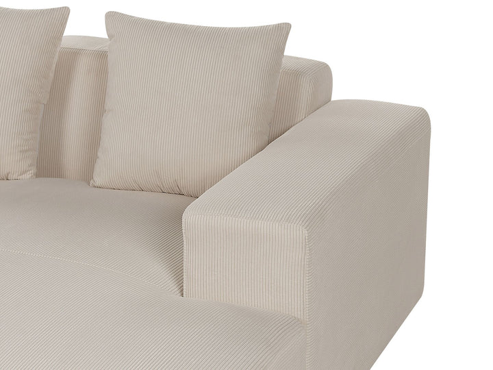 Lungo Left Hand Jumbo Cord Corner Sofa Beige