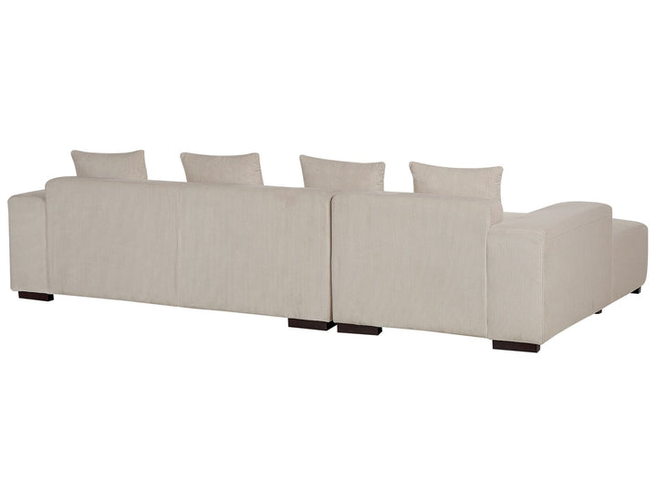 Lungo Right Hand Jumbo Cord Corner Sofa Beige