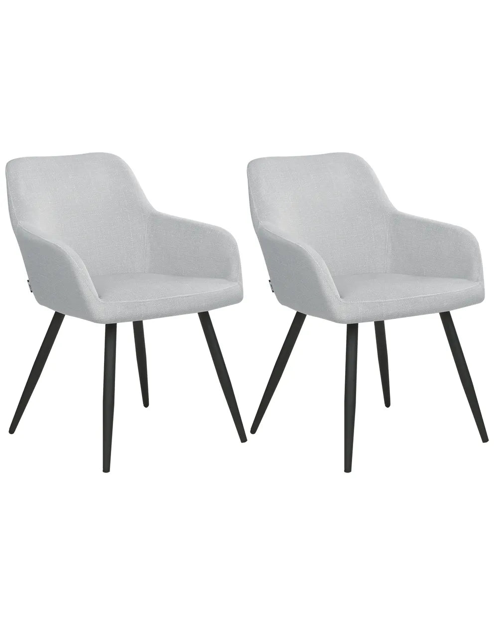 Set of 2 Dining Chairs Velvet Light Grey Frank