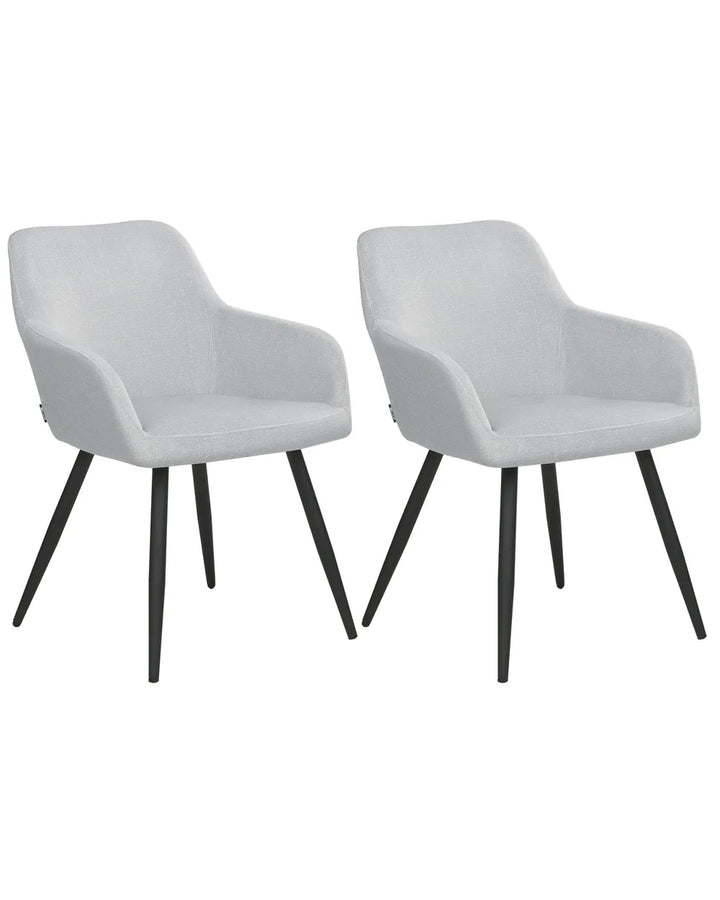 Set of 2 Dining Chairs Velvet Light Grey Frank