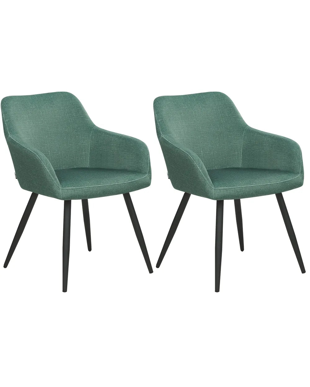Set of 2 Dining Chairs Velvet Dark Green Frank