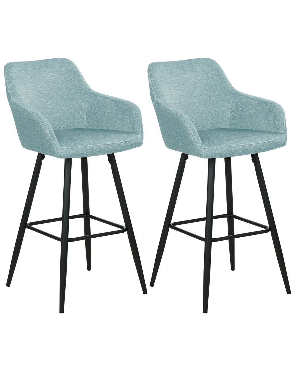 Set of 2 Bar Chairs Velvet Light Blue Frank