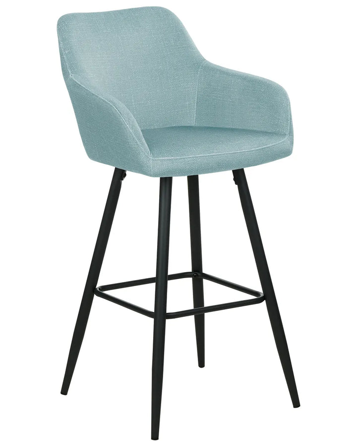 Set of 2 Bar Chairs Velvet Light Blue Frank